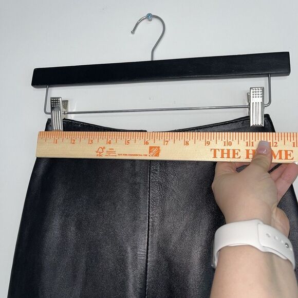 Isabel Women's Leather Pants size 2 Black Stretchy back Night Out Career - Picture 4 of 10